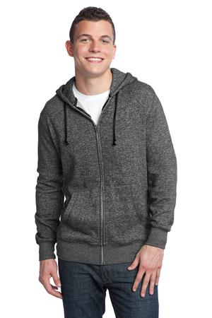 District – Young Mens Marled Fleece Full-Zip Hoodie Style DT192 1