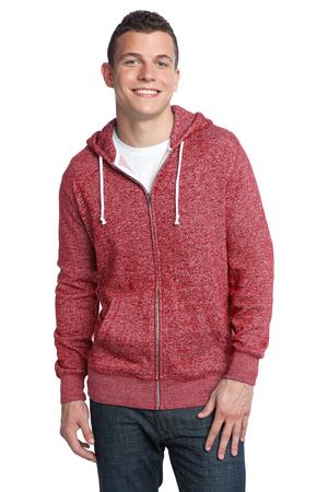 District – Young Mens Marled Fleece Full-Zip Hoodie Style DT192 2