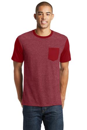 District Young Mens Very Important Tee with Contrast Sleeves and Pocket Style DT6000SP 3
