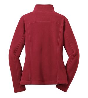 Eddie Bauer - Ladies Full-Zip Fleece Jacket Style EB201 Red Rhubarb Flat Back