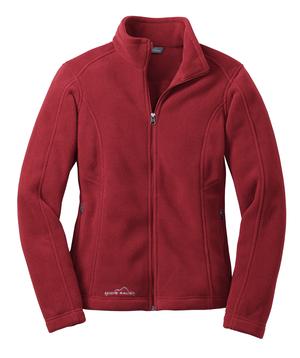 Eddie Bauer – Ladies Full-Zip Fleece Jacket Style EB201 Red Rhubarb Flat Front