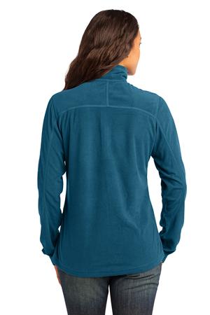 Eddie Bauer – Ladies 1/4-Zip Grid Fleece Pullover Style EB221 Adriatic Blue Back
