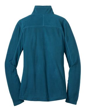 Eddie Bauer - Ladies 1/4-Zip Grid Fleece Pullover Style EB221 Adriatic Blue Flat Back