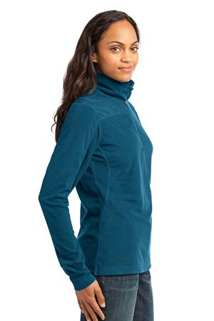 Eddie Bauer - Ladies 1/4-Zip Grid Fleece Pullover Style EB221 Adriatic Blue Side