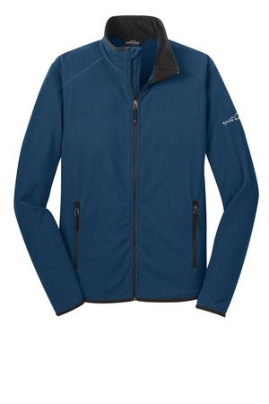 Eddie Bauer Full-Zip Vertical Fleece Jacket Style EB222 Deep Sea Blue Flat