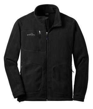 Eddie Bauer – Wind Resistant Full-Zip Fleece Jacket Style EB230 Black Flat Front