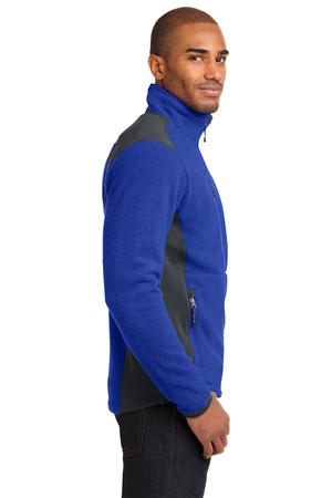 Eddie Bauer Full-Zip Sherpa Fleece Jacket Style EB232 Sapphire/Grey Steel Side