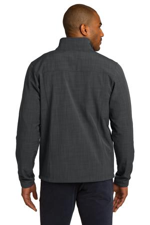 Eddie Bauer Shaded Crosshatch Soft Shell Jacket Style EB532 Grey Back