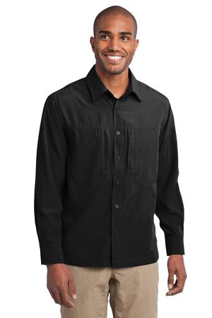 Eddie Bauer – Long Sleeve Performance Travel Shirt Style EB604 Black