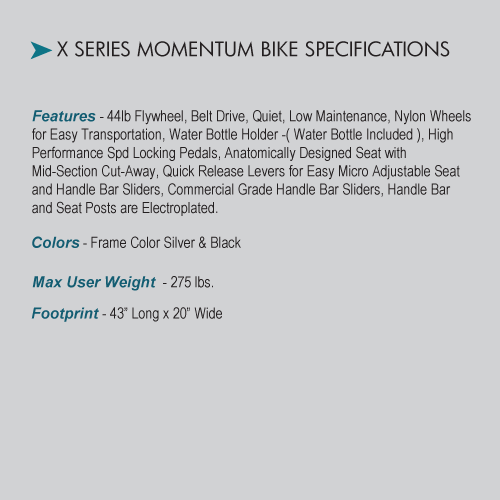 Fitnex X Series Momentum Spin Exercise Bike Specifications