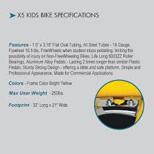 Fitnex X5 Kids Exercise Spin Bike Specs