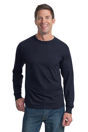Fruit of the Loom Heavy Cotton HD 100% Cotton Long Sleeve T-Shirt Style 4930 Navy