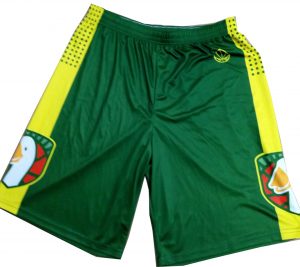 Basketball sublimation shorts green and yellow