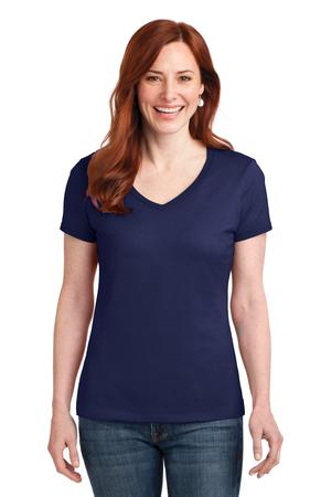 Hanes Ladies Nano-T Cotton V-Neck T-Shirt Style S04V 9