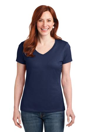 Hanes Ladies Nano-T Cotton V-Neck T-Shirt Style S04V 14