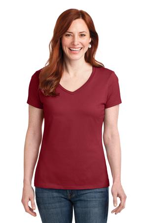 Hanes Ladies Nano-T Cotton V-Neck T-Shirt Style S04V 15