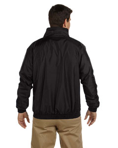 harriton-fleece-lined-nylon-jacket-black-black-back