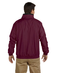 harriton-fleece-lined-nylon-jacket-maroon-black-back