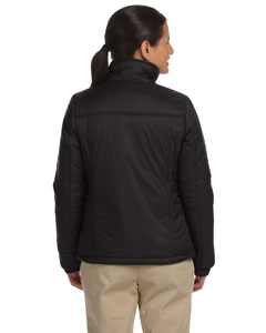 harriton-ladies-essential-polyfill-jacket-black-back