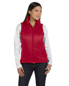 harriton-ladies-essential-polyfill-vest-red