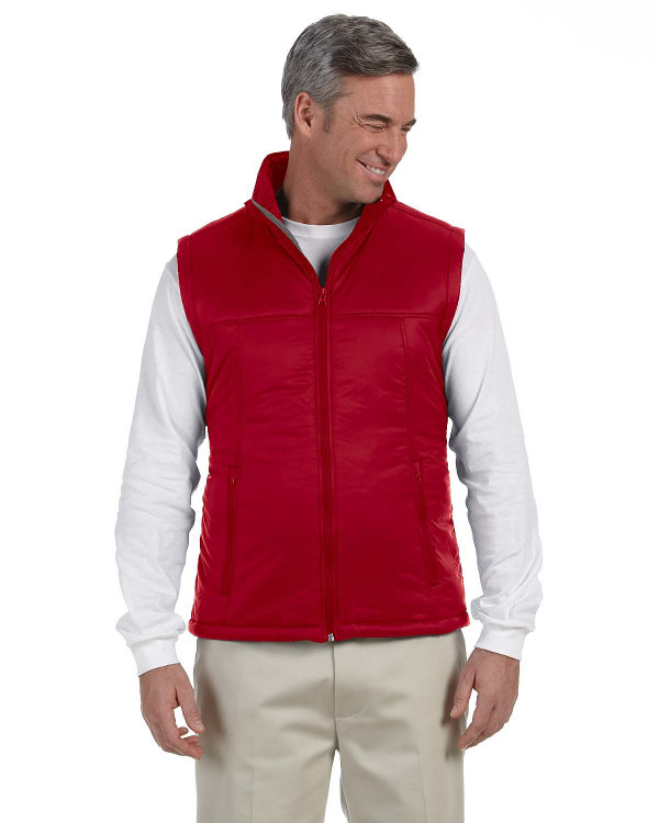 Harriton Men's Essential Polyfill Vest Red