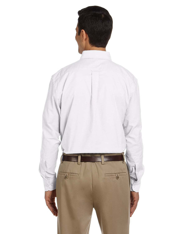harriton-mens-long-sleeve-oxford-with-stain-release-white-back