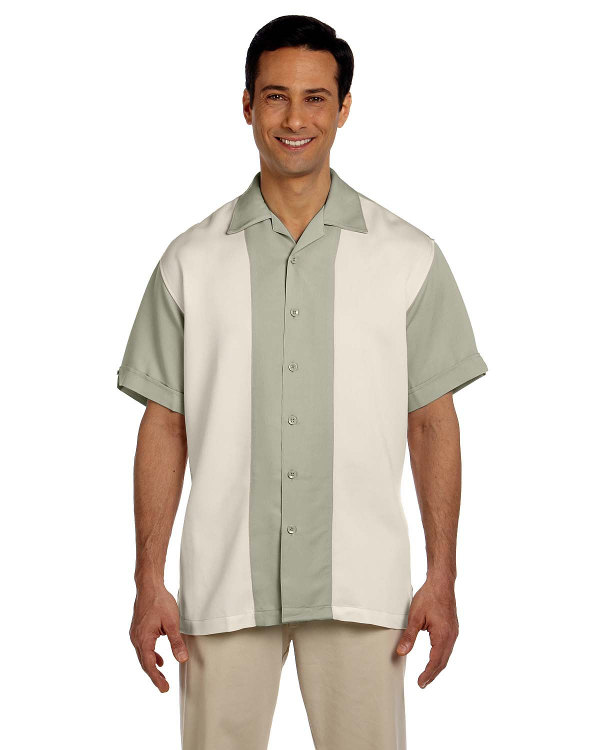 harriton-mens-two-tone-bahama-cord-camp-shirt-green-mist-creme