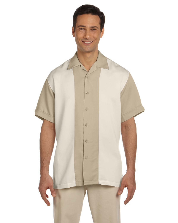 harriton-mens-two-tone-bahama-cord-camp-shirt-sand-creme