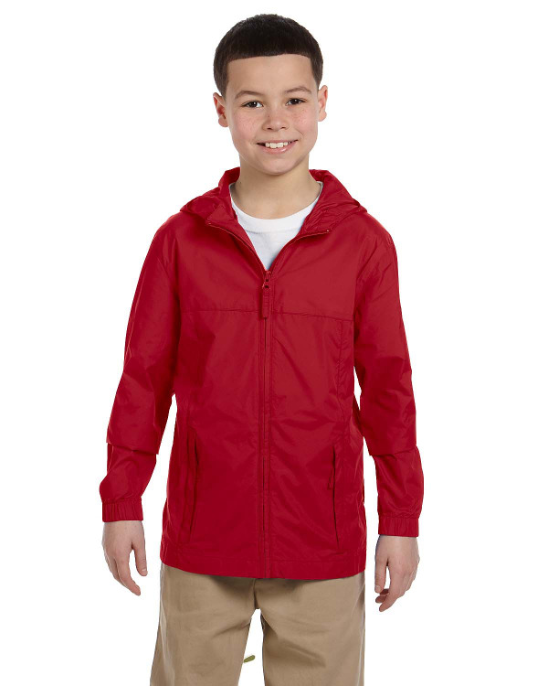 harriton-youth-essential-rainwear-red