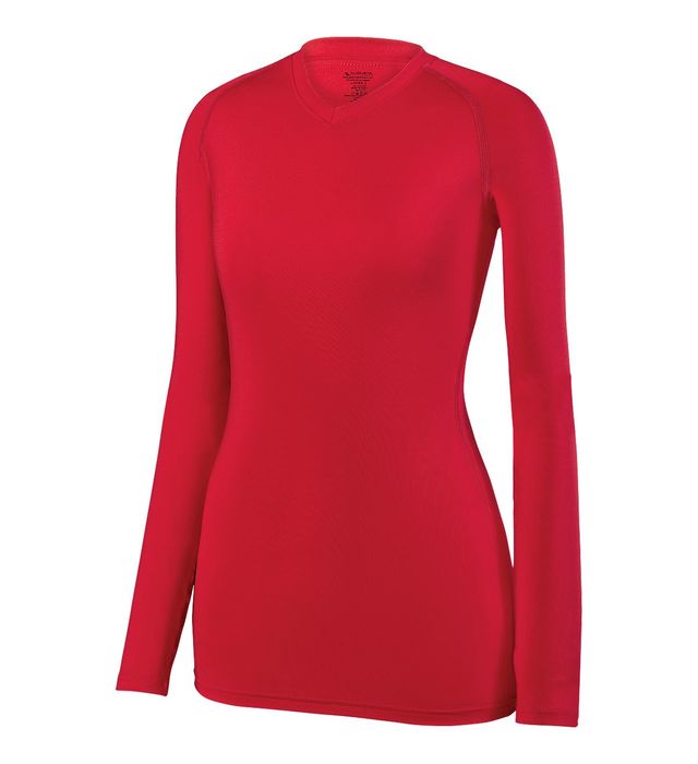 High Five Ultra Tight Ladies Fit Wicking Polyester Long Sleeve Maven Jersey -Red
