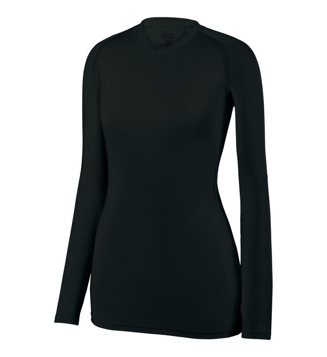 High Five Ultra Tight Ladies Fit Wicking Polyester Long Sleeve Maven Jersey -black