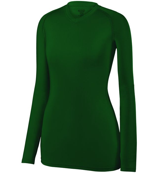 High Five Ultra Tight Ladies Fit Wicking Polyester Long Sleeve Maven Jersey -dark-green