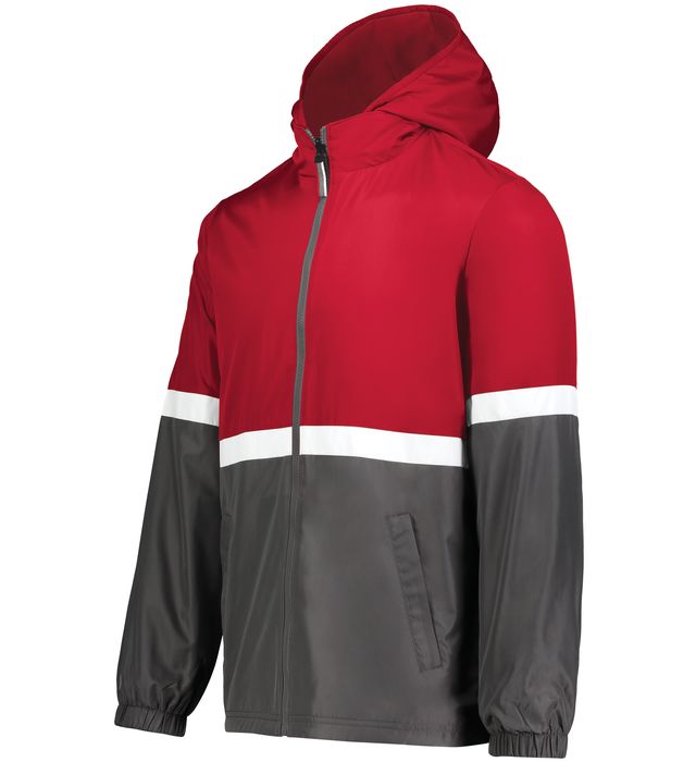 Holloway Lightweight Polyester Wind and Water Proof Reversible Jacket  Youth 229687 Scarlet/Carbon