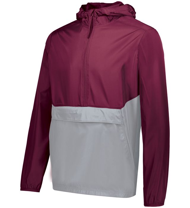 holloway-adjustable-3-piece-hood-half-zip-pack-pullover-maroon-athletic grey