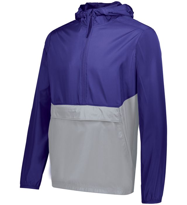 holloway-adjustable-3-piece-hood-half-zip-pack-pullover-purple-athletic grey