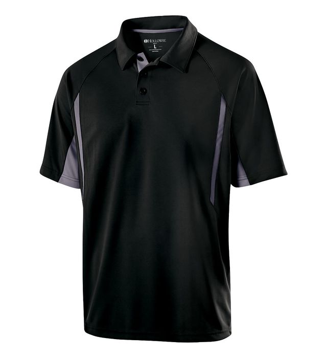 Holloway Avenger Polo Three Matching Buttons with Self-Fabric Collar 222530 Black/Graphite