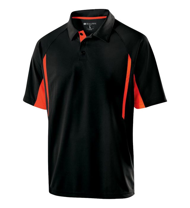 Holloway Avenger Polo Three Matching Buttons with Self-Fabric Collar 222530 Black/Orange