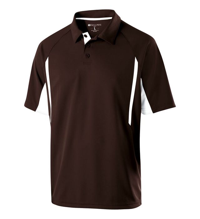 Holloway Avenger Polo Three Matching Buttons with Self-Fabric Collar 222530 Brown/White