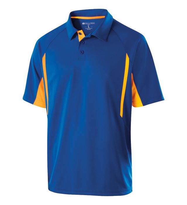 Holloway Avenger Polo Three Matching Buttons with Self-Fabric Collar 222530 Royal/Light Gold