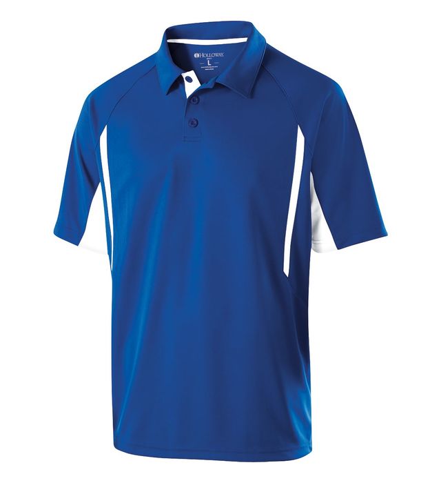 Holloway Avenger Polo Three Matching Buttons with Self-Fabric Collar 222530 Royal/White