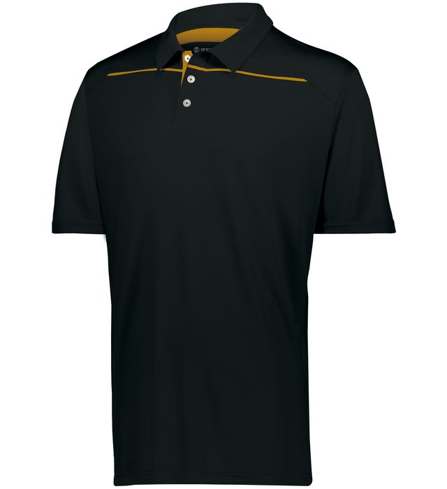Holloway Defer Polo Three-Button Angled Placket With Set-In Sleeves 222561 Black/Gold
