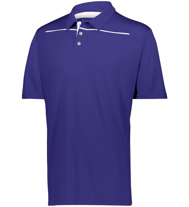 Holloway Defer Polo Three-Button Angled Placket With Set-In Sleeves 222561 Purple/White