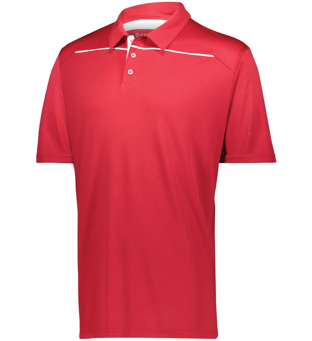 Holloway Defer Polo Three-Button Angled Placket With Set-In Sleeves 222561 Scarlet/White