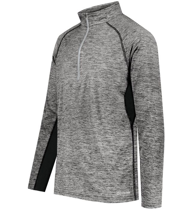 Holloway Electrify Coolcore 1/2 Zip Pullover With Reflective Tape 222574 Black Heather