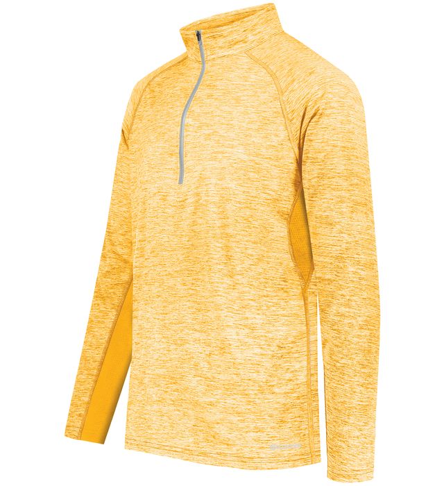 Holloway Electrify Coolcore 1/2 Zip Pullover With Reflective Tape 222574 Gold Heather