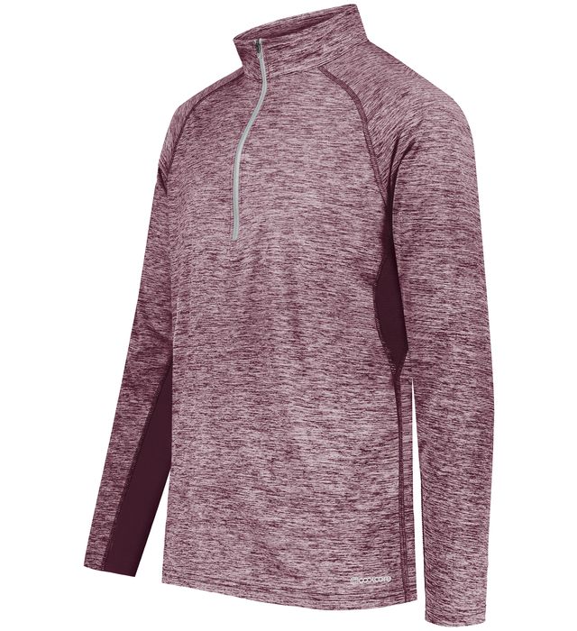 Holloway Electrify Coolcore 1/2 Zip Pullover With Reflective Tape 222574 Maroon Heather