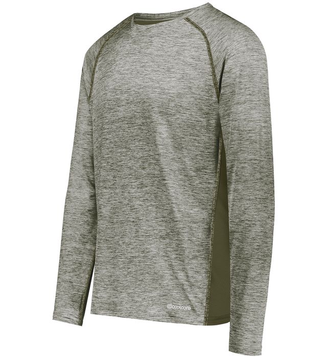 Holloway Electrify Coolcore Long Sleeve Tee With Raglan Sleeves 222570 Olive Heather