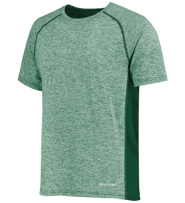 Holloway Electrify Coolcore Tee With Crew Neck & Tagless Label 222571 Dark Green Heather