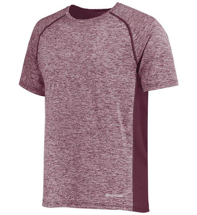 Holloway Electrify Coolcore Tee With Crew Neck & Tagless Label 222571 Maroon Heather