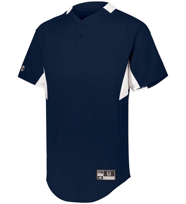 Holloway Game7 Two-Button Baseball Jersey with Dry-Excel 221024 Navy/White